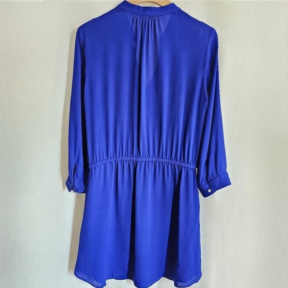🇨🇦 Aritzia T. Babaton Long Sleeve Silk Bennett Dress - Cobalt Blue - Picture 7 of 16